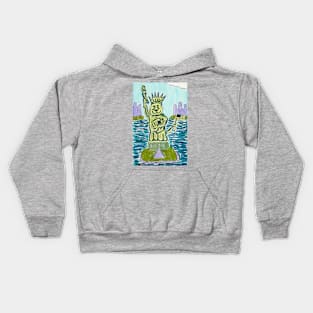 Statue of Kitty Liberty Kids Hoodie